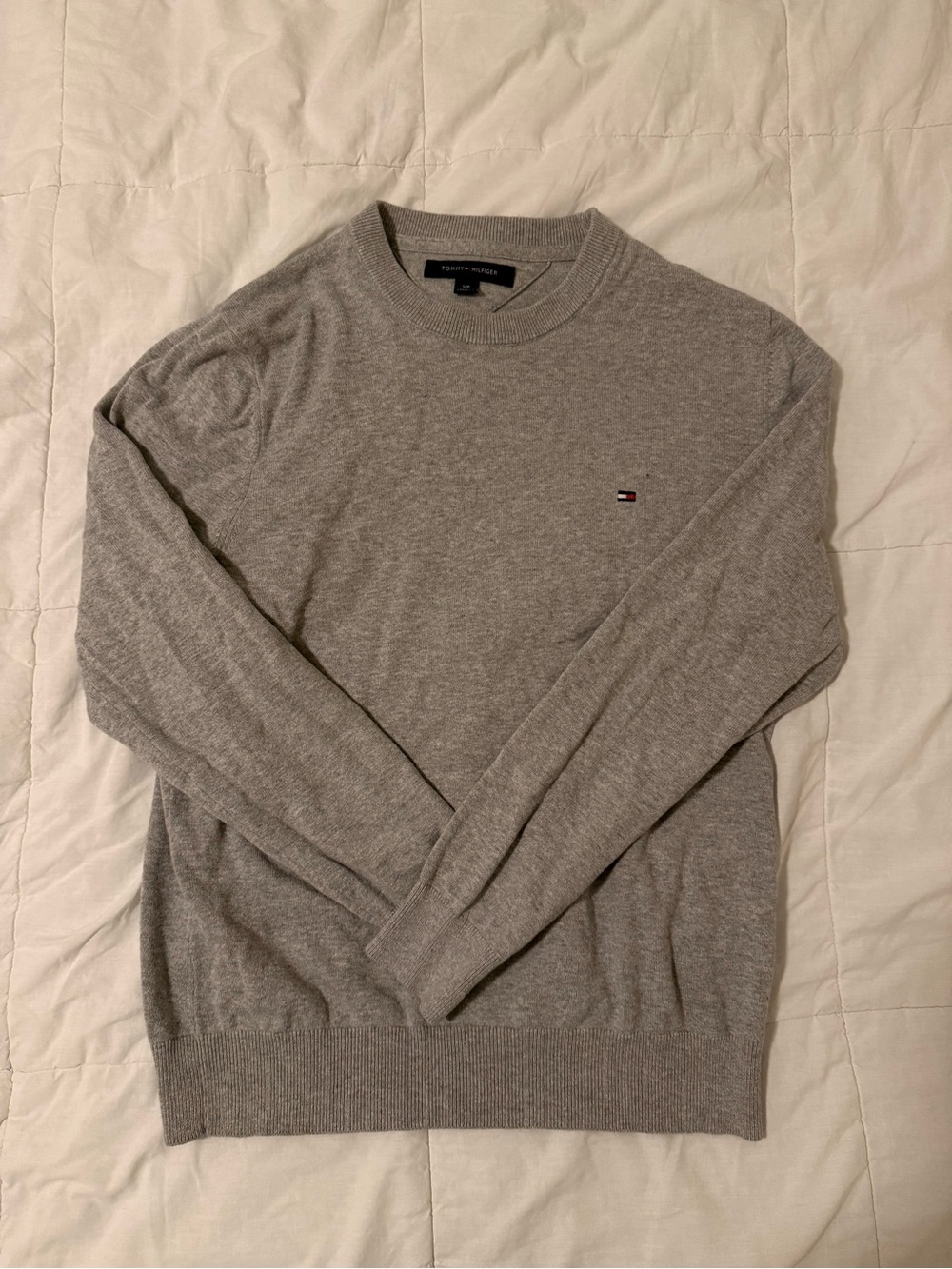 Tommy Hilfiger Women’s Gray Cotton Crewneck Sweater